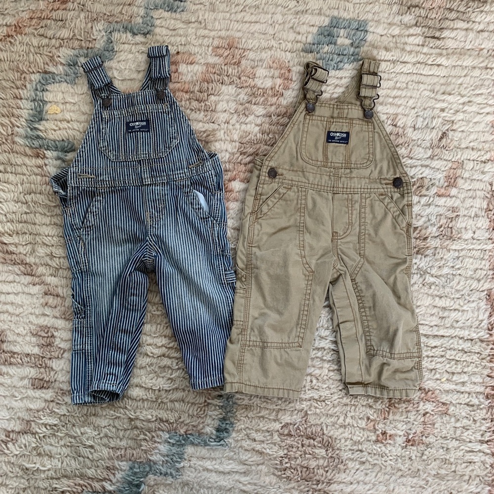 Two pairs of Oshkosh Overalls - Size 9 months